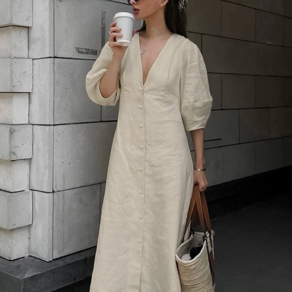 New linen summer dress (NA-KD)